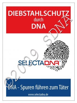SDNA Warnaufkleber Typ ''künstliche DNA'' zum Testen (nur für Gewerbekunden im Rahmen von Projekten)