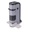 LED-Taschenmikroskop, Vergrerung 100x - 250x, inkl. Adapter-Clip fr Smartphone und mit Auflagesystem fr Objektivtrger (Batterie ist bereits im Lieferumfang enthalten)