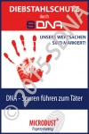 SDNA-Warnschild mit Handsymbol, Dibond, 20 x 30 cm, Textaufdruck: Deutsch, zustzlich mit individuellem LOGO-Eindruck nach Kundenwunsch